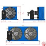 HC Condenser Base - HCB-252-4R - 4 Rows | 2X 250mm Fans