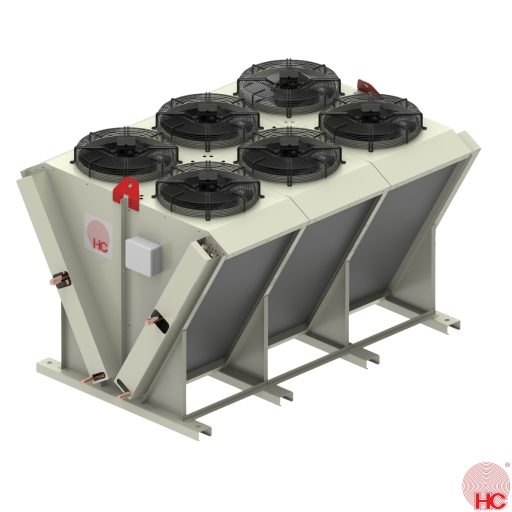 HC V-Shaped Air Cooled Condenser - HVV-502-2R - 2 Rows | 2X 500mm Fans